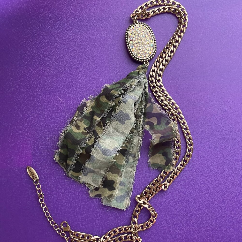 Plunder Mariella Camo Tassel Necklace